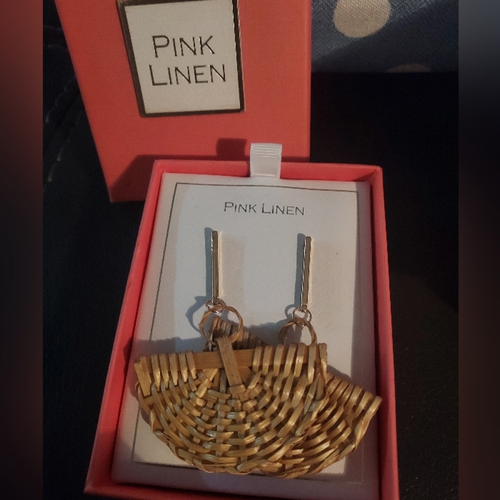 Pink Linen earrings